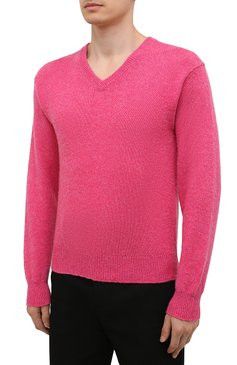Tom Ford o1w1db10225 TFK100 V-neck Sweater in Dark Pink Size US M / EU 48-50 / 2 - 2 Thumbnail