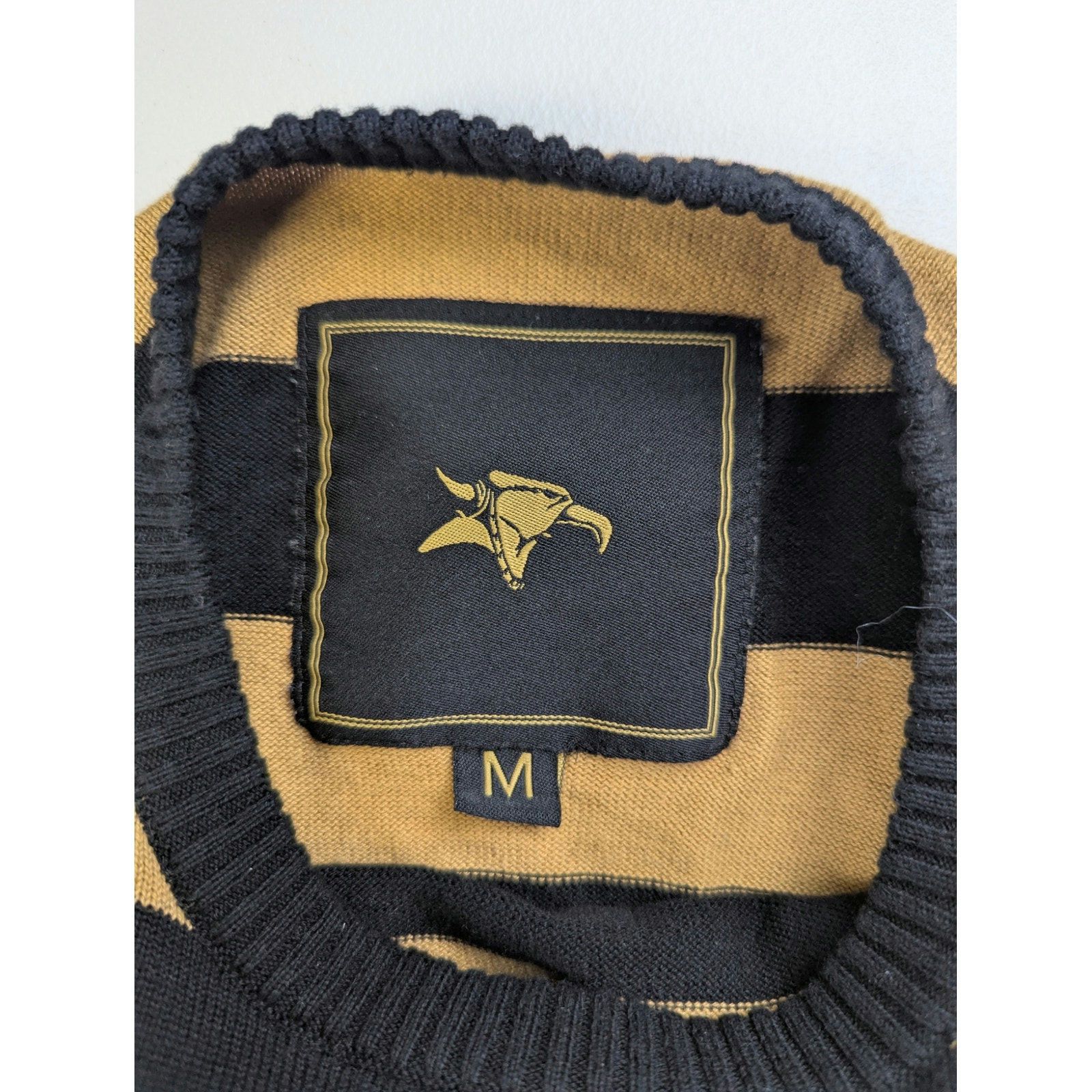 Other Animal Striped Pullover Sweater Mens Medium Black Gold Rugby Size US M / EU 48-50 / 2 - 5 Thumbnail