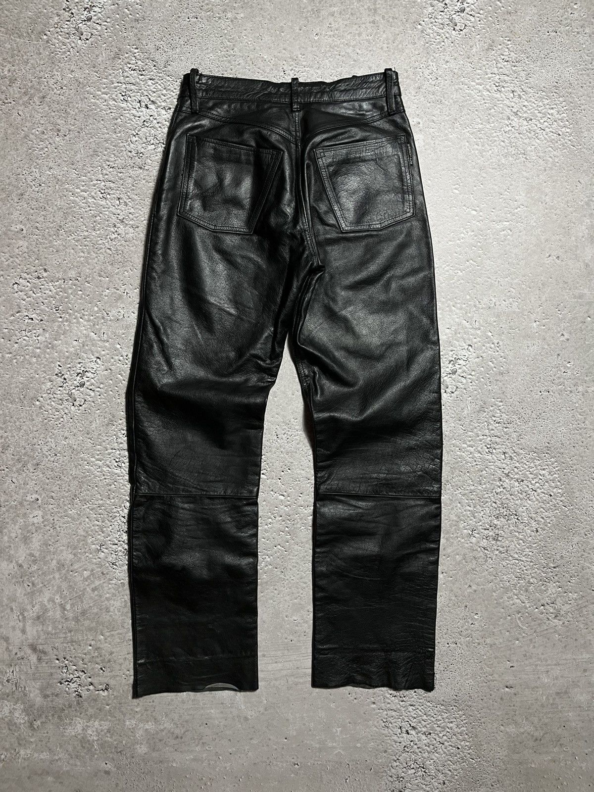 Japanese Brand × Leather Vintage Black Avant-Garde Real Leather Pants with Edgy Style Size US 30 / EU 46 - 1 Thumbnail