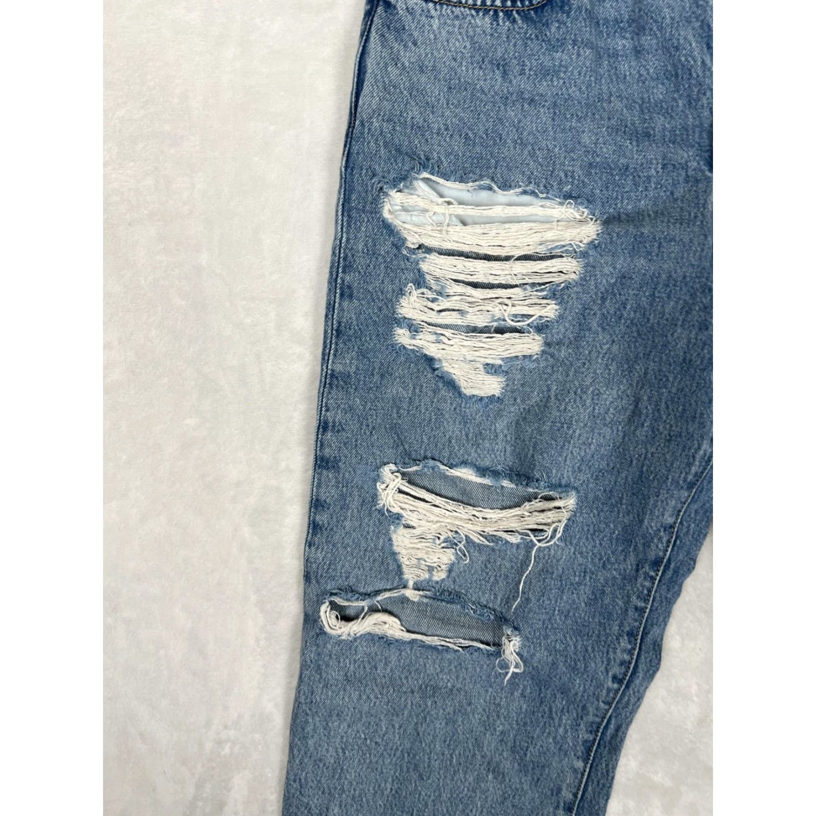 Levi's Levi's Ribcage Straight Ankle Jeans Womens 31 Blue High Rise Distressed Denim Size 24" / US 00 / IT 34 - 2 Thumbnail