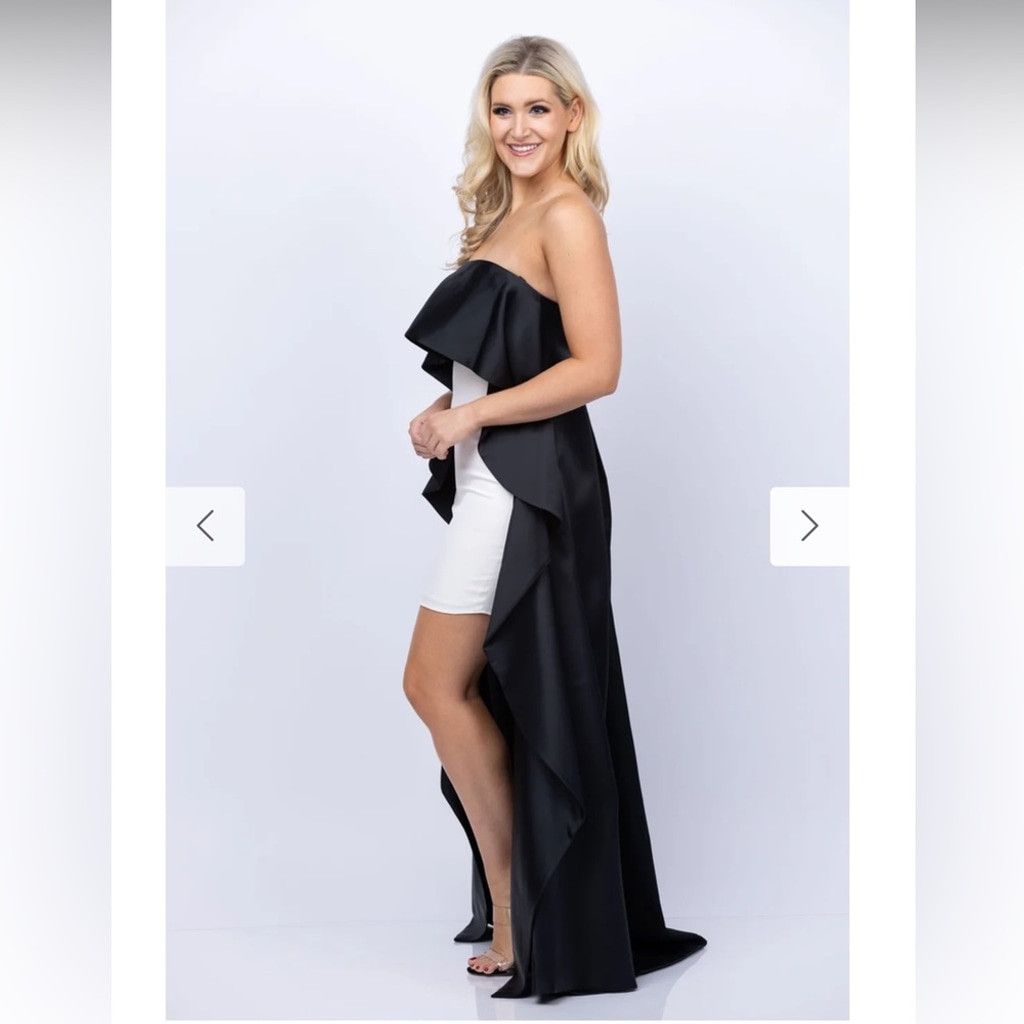 Alice + Olivia Alice + Olivia Theda Strapless Hi Lo Mini Dress, Size: 10 Size L / US 10 / IT 46 - 4 Thumbnail