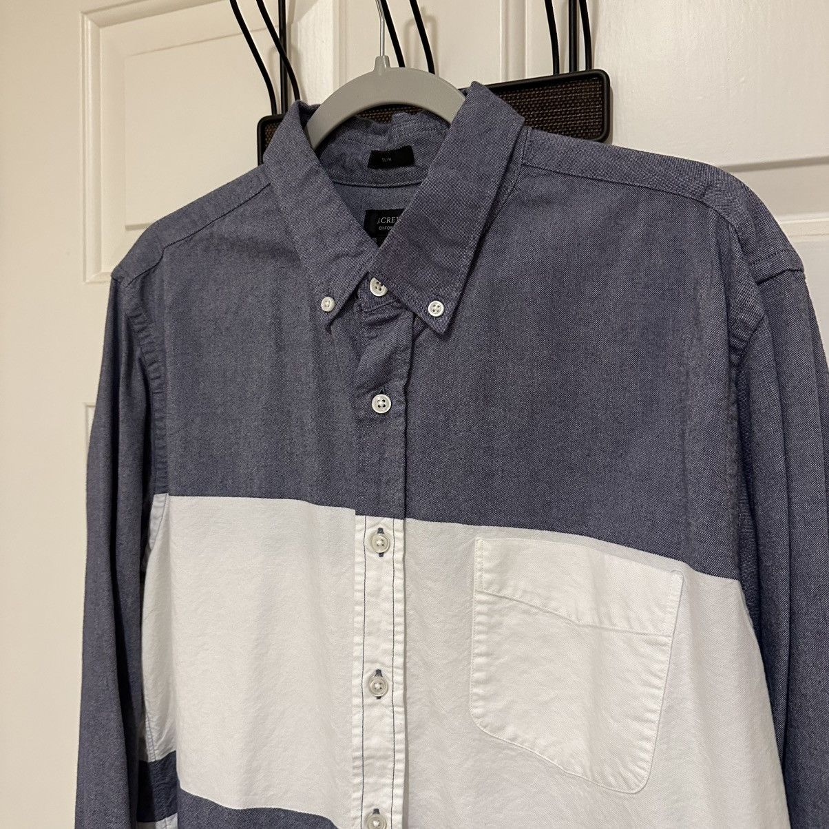 J.Crew J.Crew Blue Colorblock Slim Fit Oxford Buttondown Shirt Size US L / EU 52-54 / 3 - 2 Thumbnail
