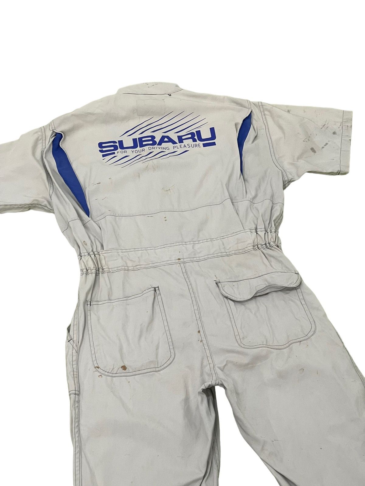 image of VTG 90's Subaru Jumpsuit Overalls Motorsports Rally 56 in Grey, Men's (Size 34)