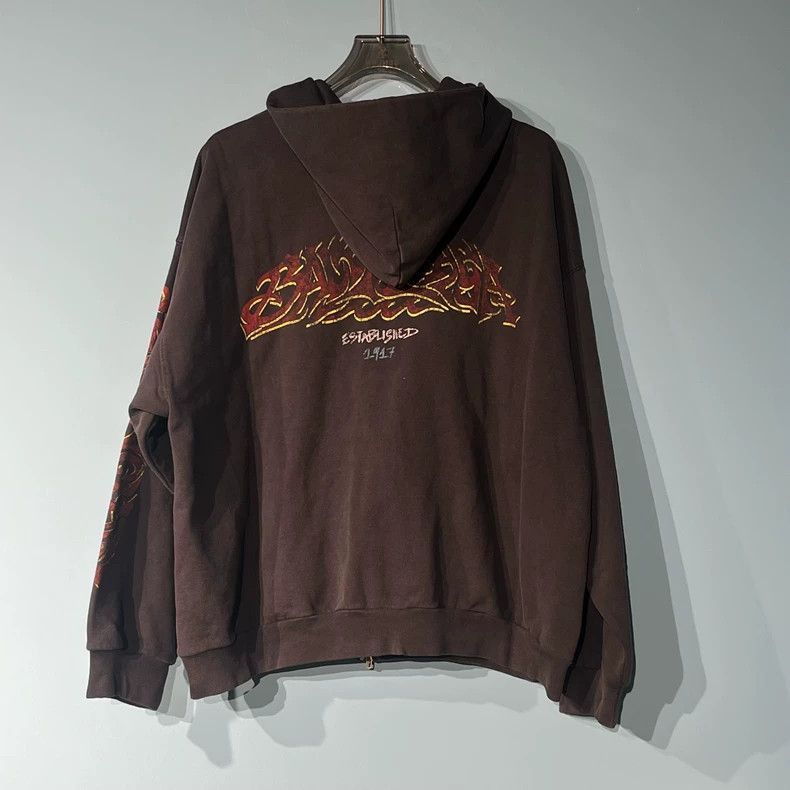 Balenciaga Balenciaga Black Printed ZipUp Long Sleeve Hoodie-2505 Size US M / EU 48-50 / 2 - 2 Thumbnail