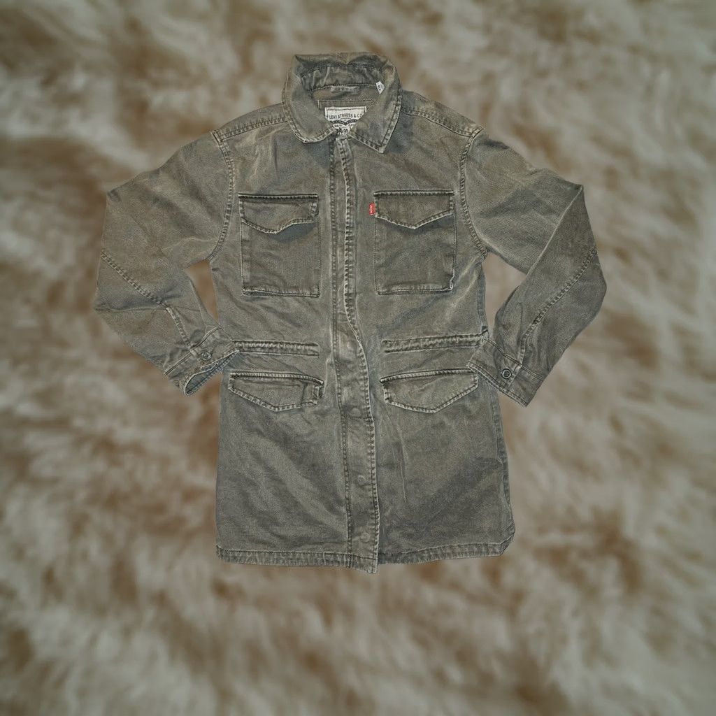 Levi's Levi's Military Canvas Jacket Women XS Green Full Zip Snap Pockets Drawstring Size XS / US 0-2 / IT 36-38 - 1 Thumbnail