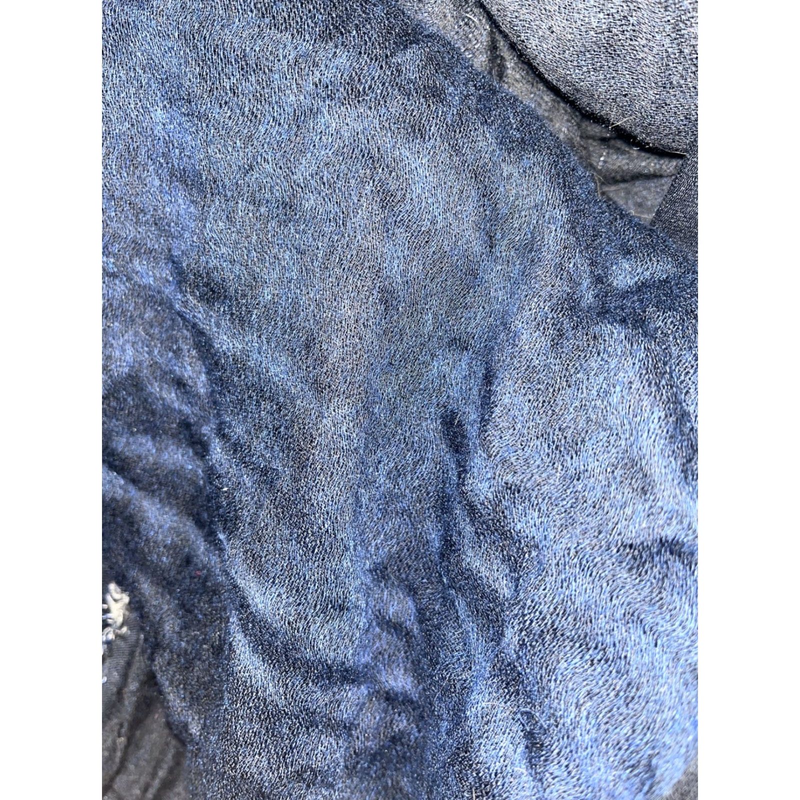 Vintage VINTAGE Alan Bilzerian Women's Square Shawl Wrap 52x56 Black Blue Cashmere Silk Modal Fringe Bohemian Art Festival Size ONE SIZE - 4 Thumbnail