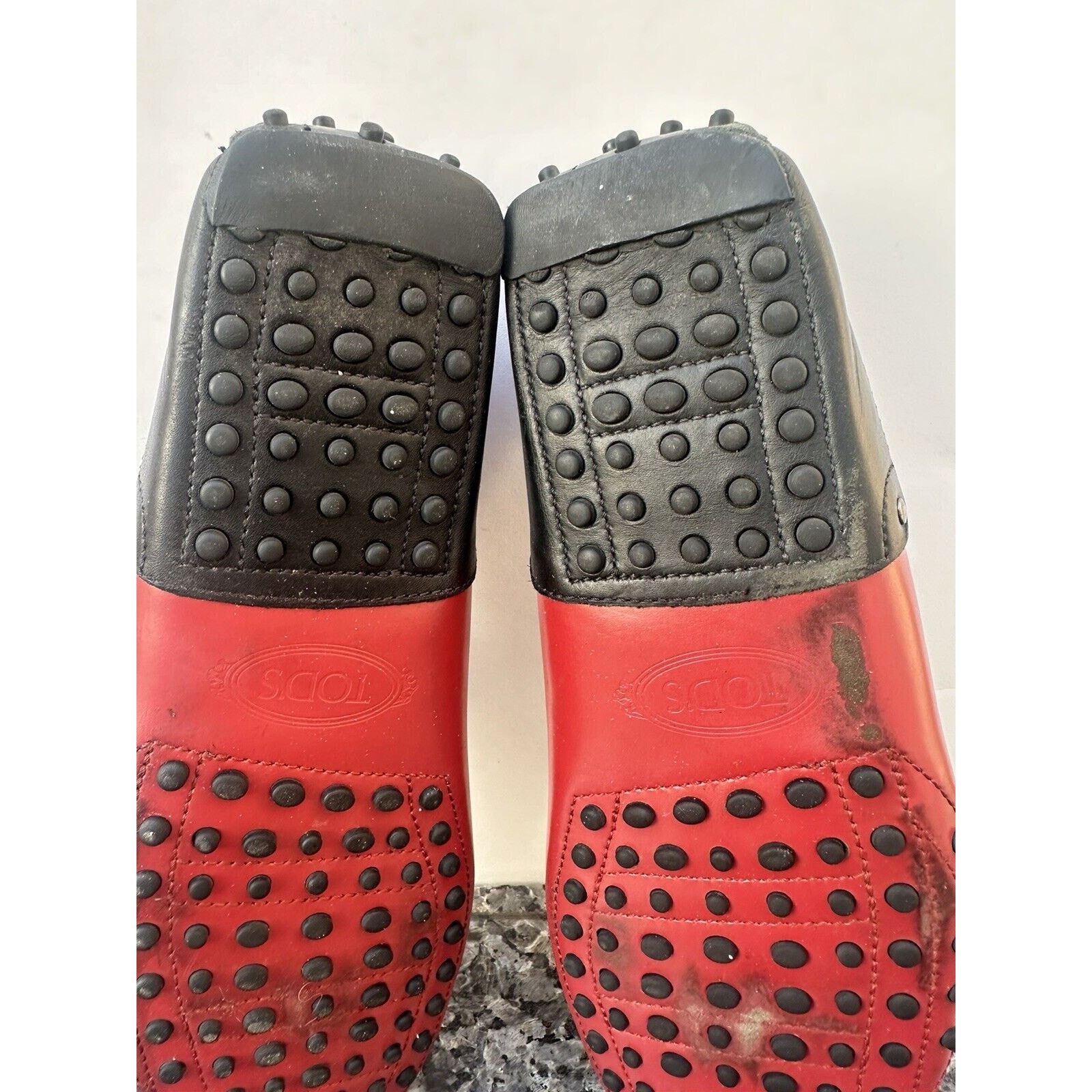 Tod's Tod's Ferrari Red BlackSlip On Driving Casual Loafers sz 9 Size US 9 / EU 42 - 13 Thumbnail