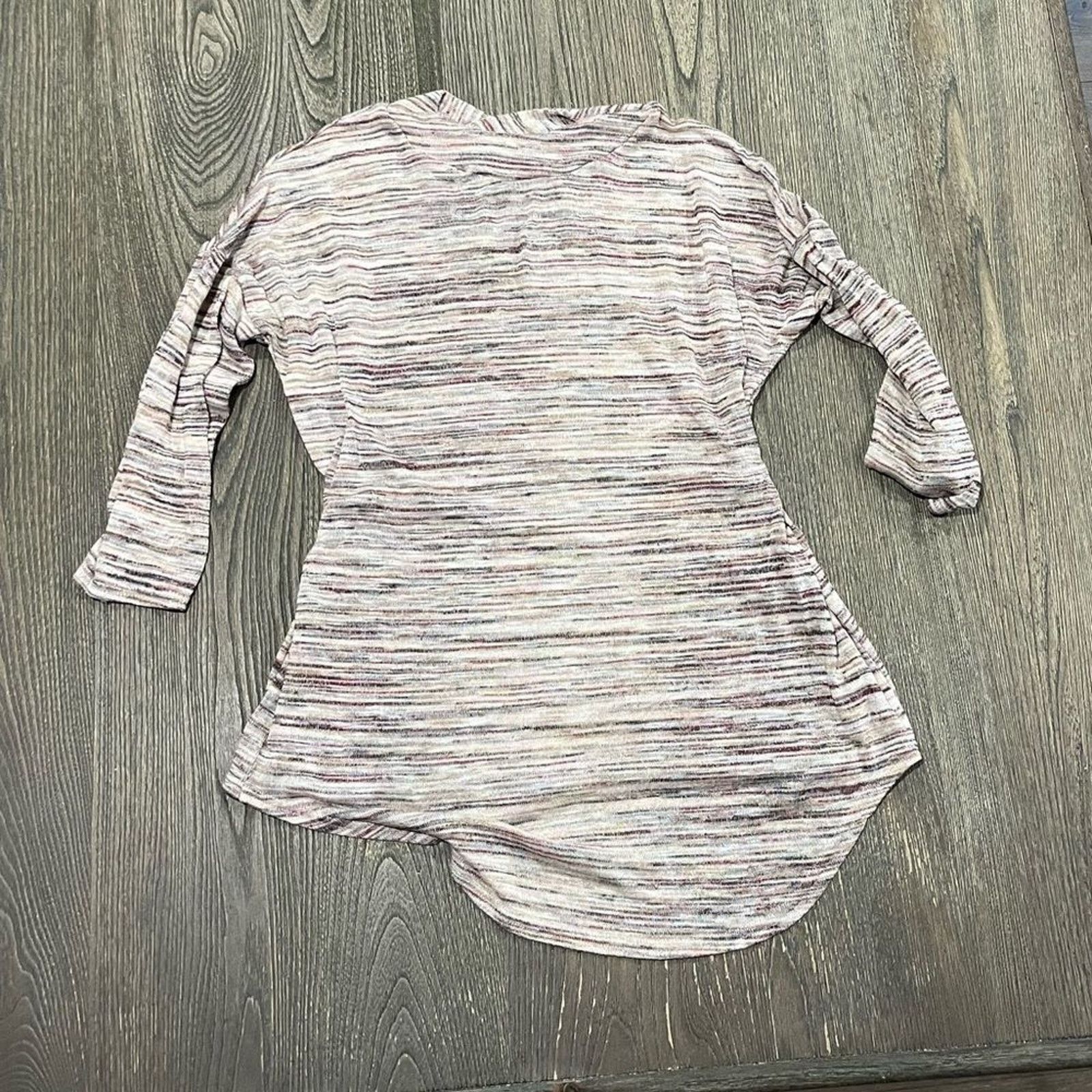 Vintage Maurices 24/7 Hi-Low Top Striped Criss Cross 3/4 Sleeve S Size S / US 4 / IT 40 - 3 Thumbnail