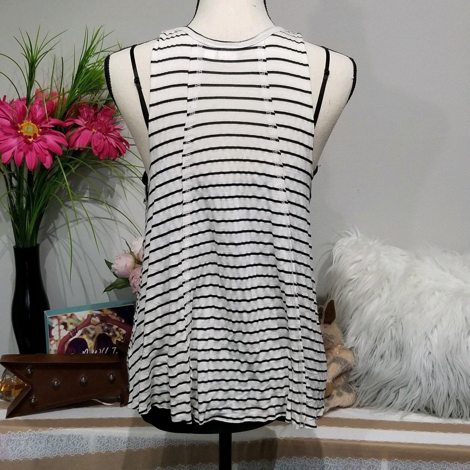 Designer Bp. Brand Tank Top Size Medium Black And Off White Striped Size M / US 6-8 / IT 42-44 - 3 Thumbnail