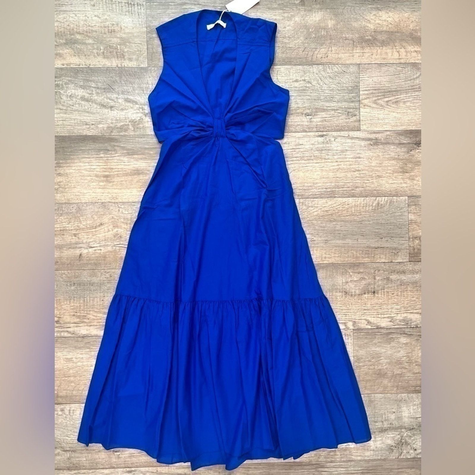 Mango MANGO Blue Sleeveless V-Neck Maxi Dress NWT Size S / US 4 / IT 40 - 23 Thumbnail