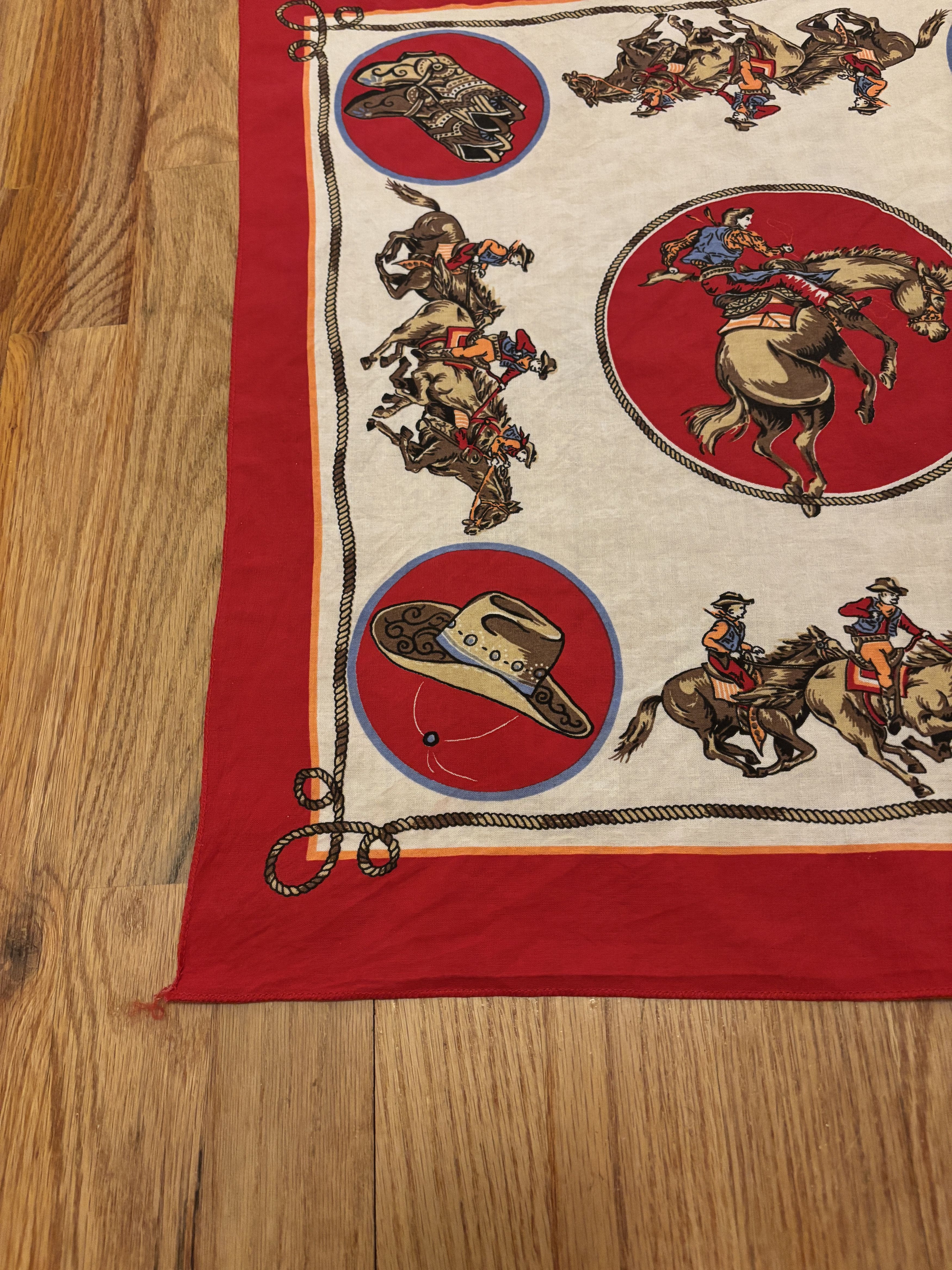 The Unbranded Brand × Vintage Western Cowboy Rodeo USA Bandanna Handkerchief Size ONE SIZE - 3 Thumbnail