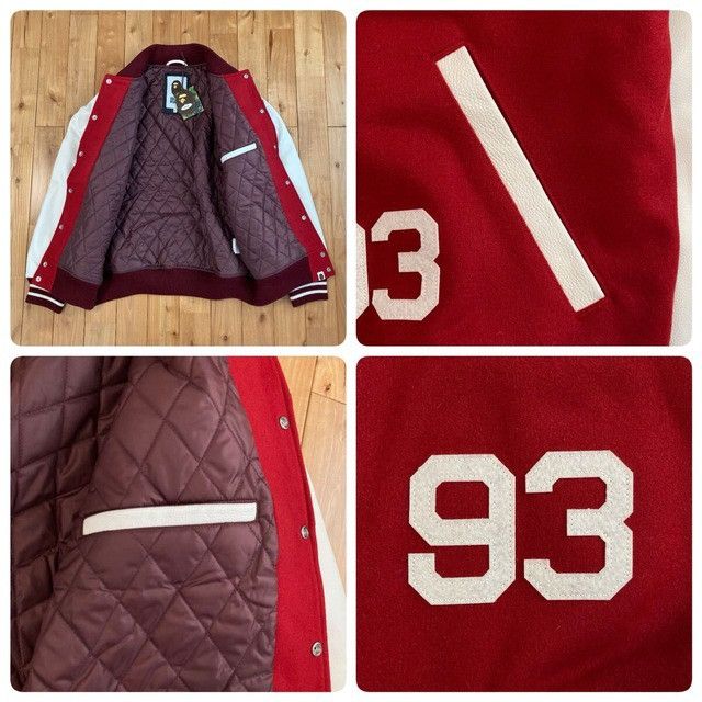 Bape BAPE Giant Head Leather Sleeve Varsity Jacket a bathing ape Size US XL / EU 56 / 4 - 8 Thumbnail