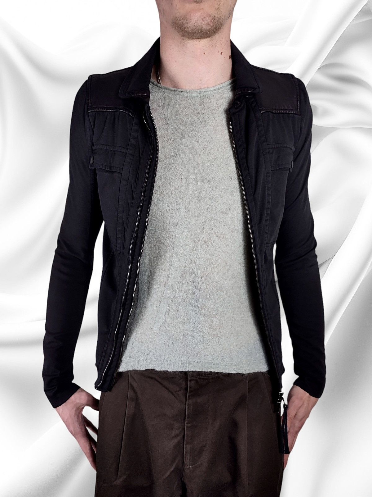 Ilaria Nistri Ilaria Nistri Roque Leather Cotton Avant-Garde Jacket Size US S / EU 44-46 / 1 - 5 Thumbnail