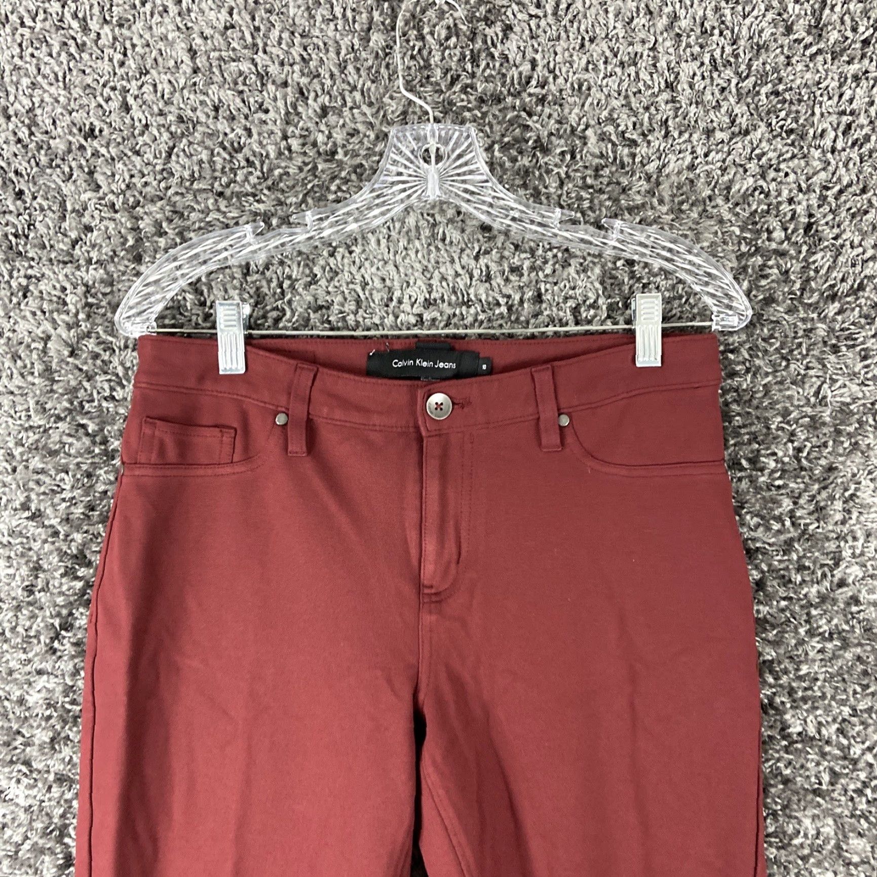 Calvin Klein CALVIN KLEIN Jeans Ankle Pants Red Women’s Regular Size 10 Size 32" / US 10 / IT 46 - 4 Thumbnail