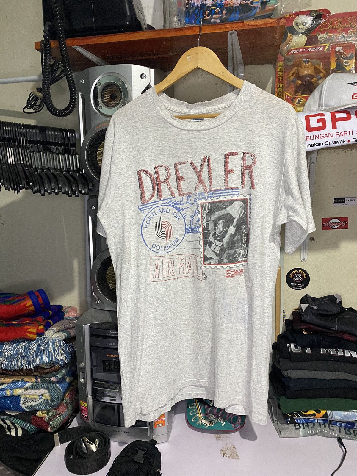 image of NBA x Vintage Drexler Salem in Grey, Men's (Size Large)