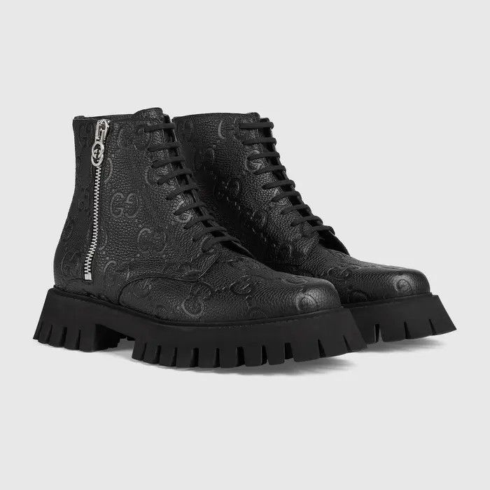 Guess o1s1wg110425 GG Leather Boots in Black Size US 7.5 / EU 40-41 - 2 Thumbnail