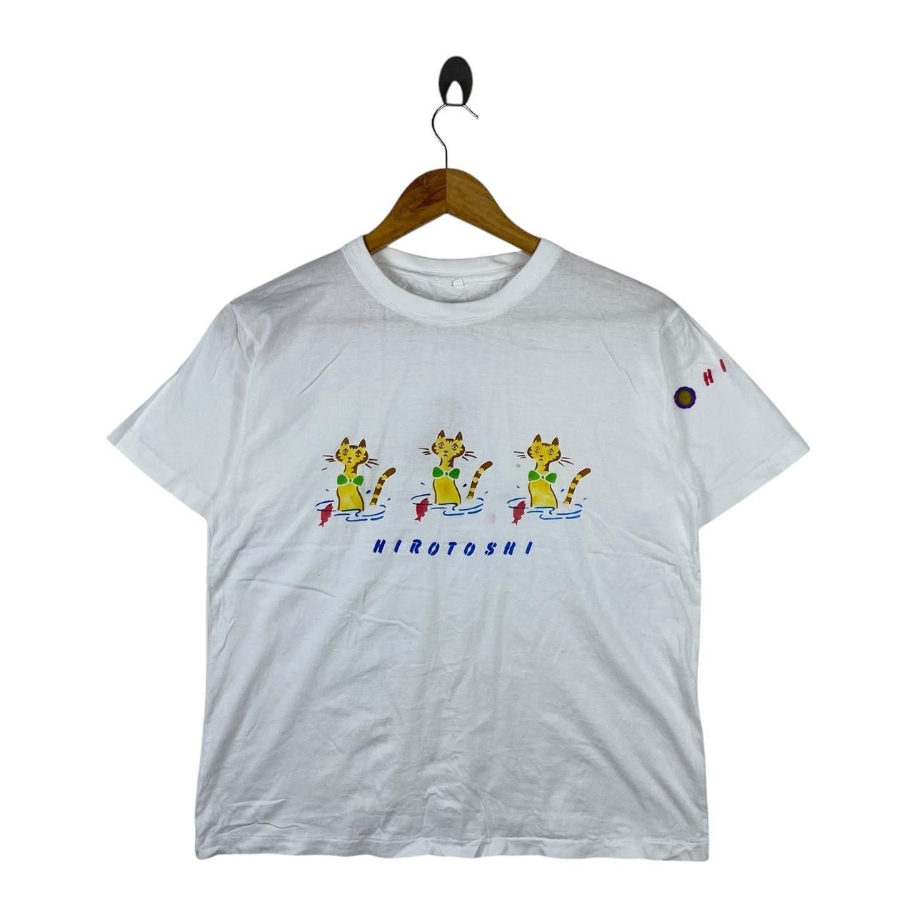Vintage Vintage JAPAN TRADITIONAL HIROTOSHI Cat Dog Tee Shirt Top Size M / US 6-8 / IT 42-44 - 1 Thumbnail