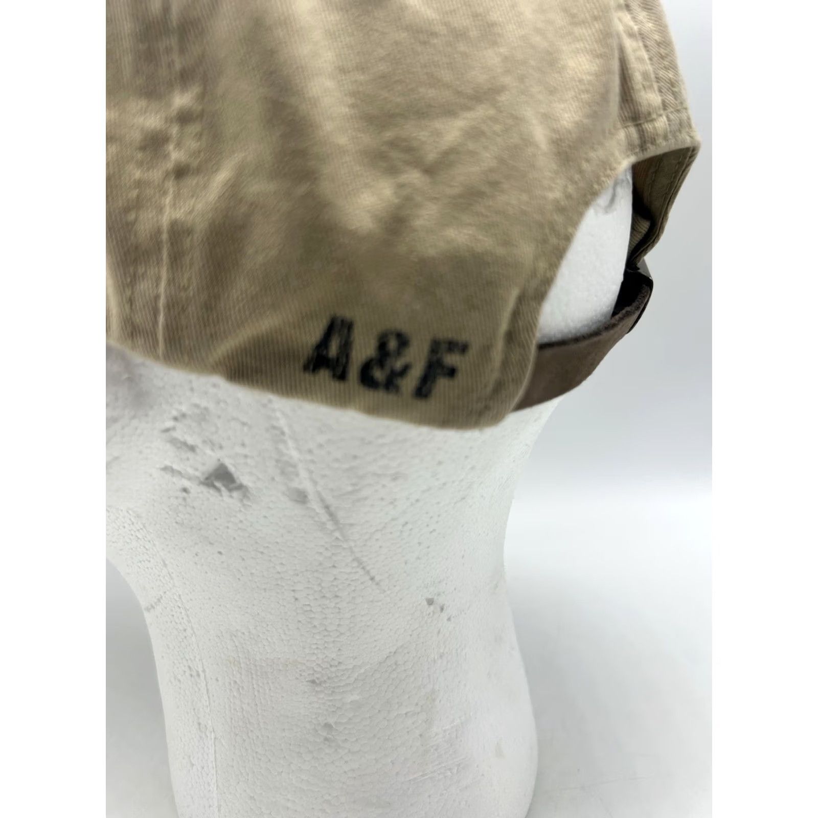 Abercrombie & Fitch VINTAGE Abercrombie & Fitch Baseball Cap Womens One Size Beige Leather Strap Adjustable Small Dad Hat USA Casual Baseball Cap Ladies Men? Size ONE SIZE - 4 Thumbnail
