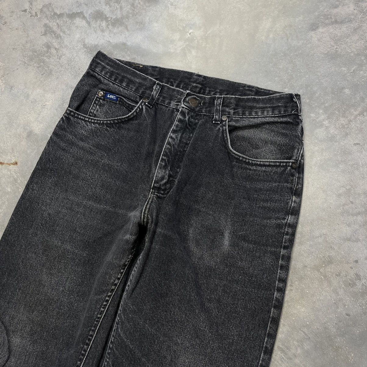 Lee × Vintage Vintage Lee Straight Leg Jeans Faded Black Denim 80s Size US 30 / EU 46 - 4 Thumbnail