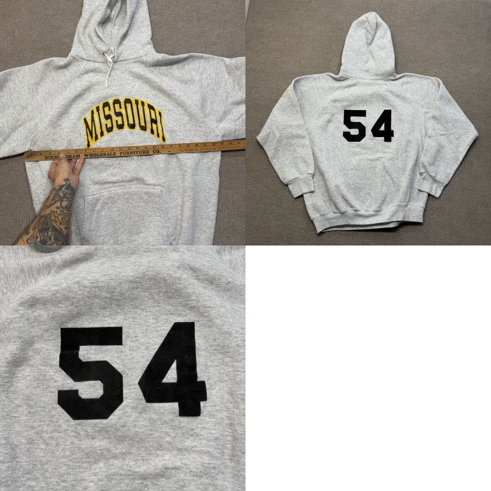Vintage VINTAGE Discus Hoodie Mens XL Gray 90s Athletic Graphic Print Pockets Hooded Sweatshirt Size US XL / EU 56 / 4 - 8 Thumbnail