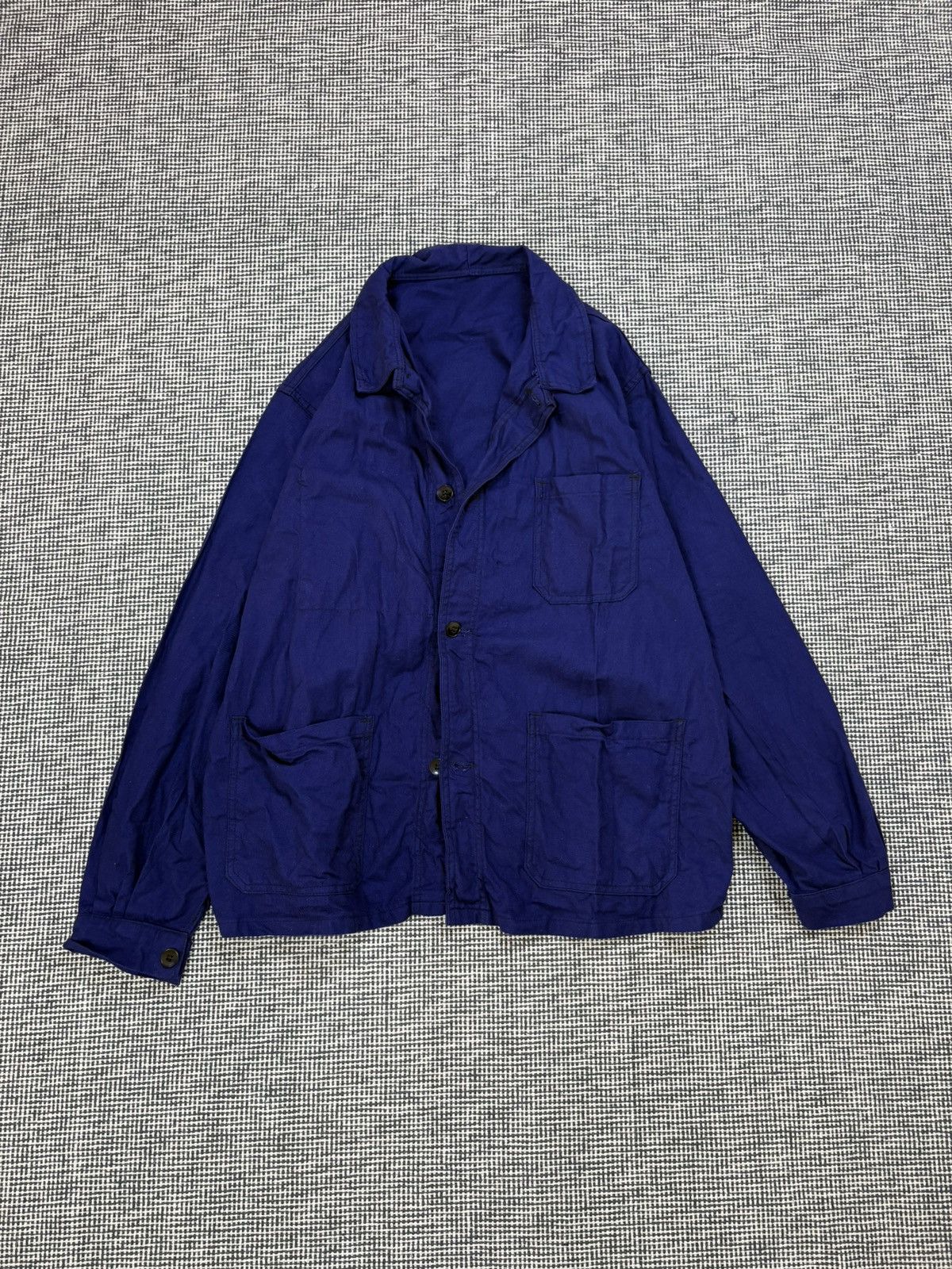Le Laboureur 60s/70s unbranded french chore coat jacket 3 pocket sanfor Size US L / EU 52-54 / 3 - 2 Thumbnail