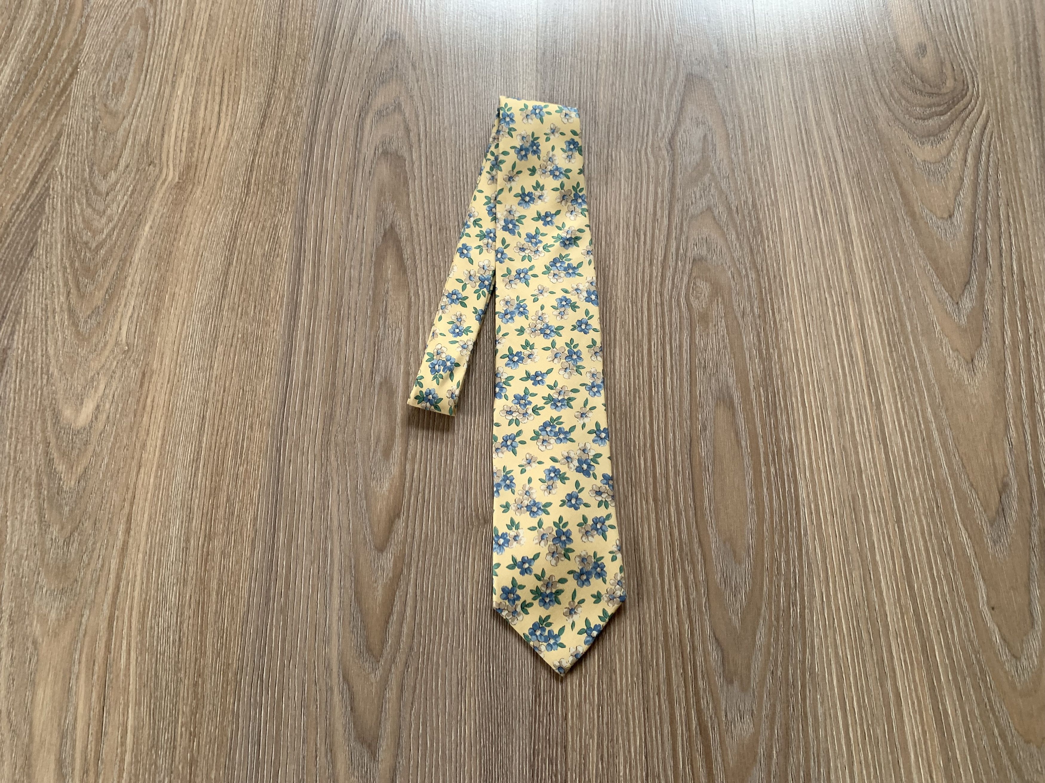 Faconnable Faconnable Hand Made Flower Printed Silk Tie Size ONE SIZE - 1 Thumbnail