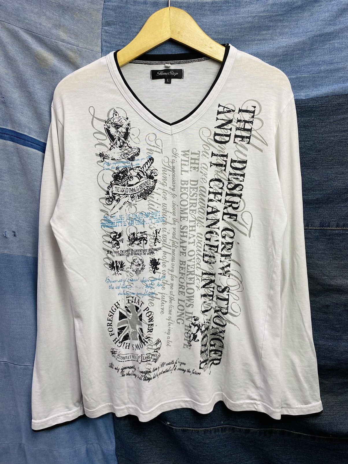 If Six Was Nine × Japanese Brand × Le Grande Bleu (L.G.B.) 2000s timestep japanese poem longsleeve ifsixwasnine style Size US L / EU 52-54 / 3 - 1 Thumbnail
