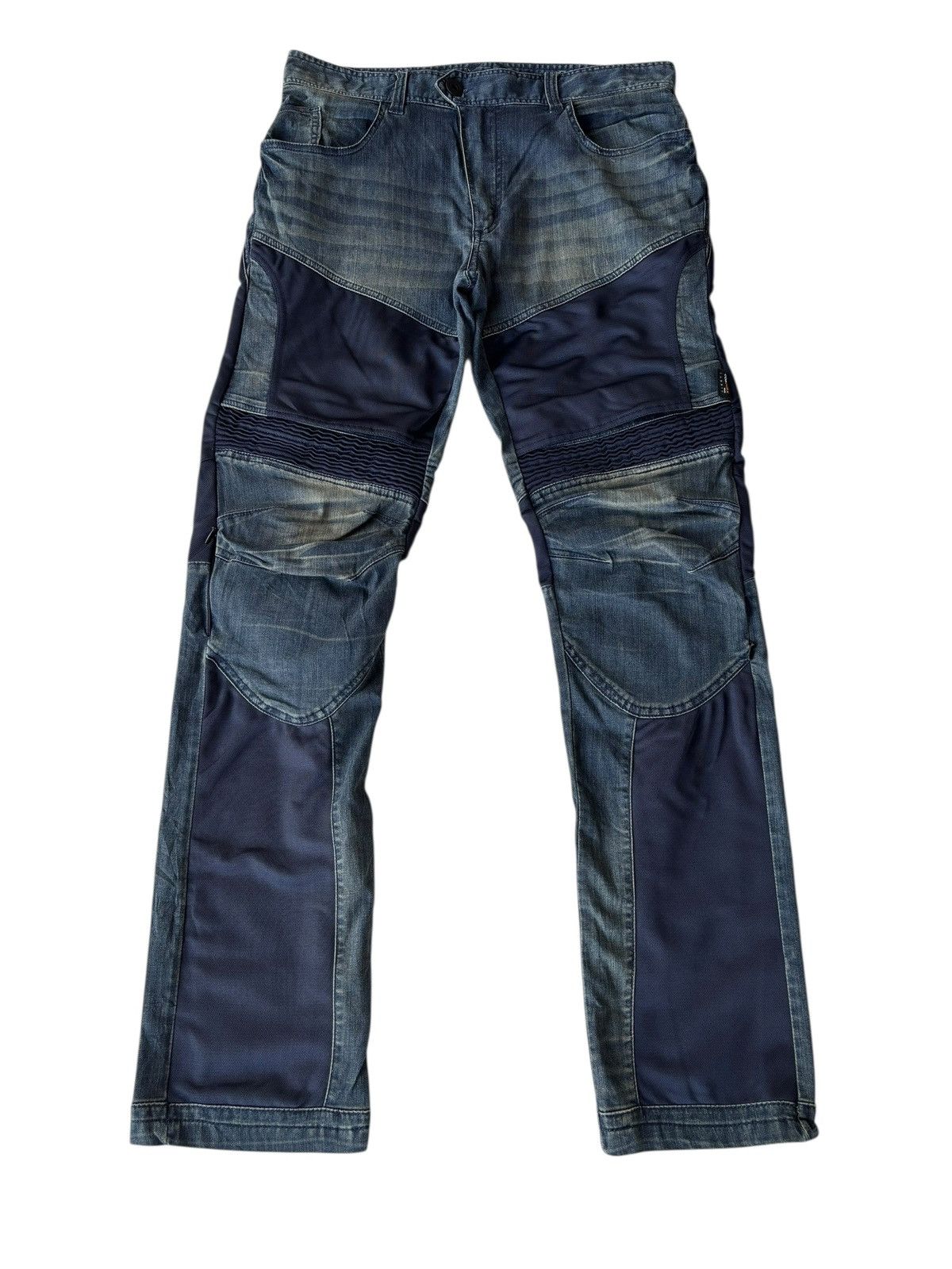 Issey Miyake 💥Vintage Moto Biker Jeans Reinforced Knee Panels Size US 32 / EU 48 - 8 Thumbnail