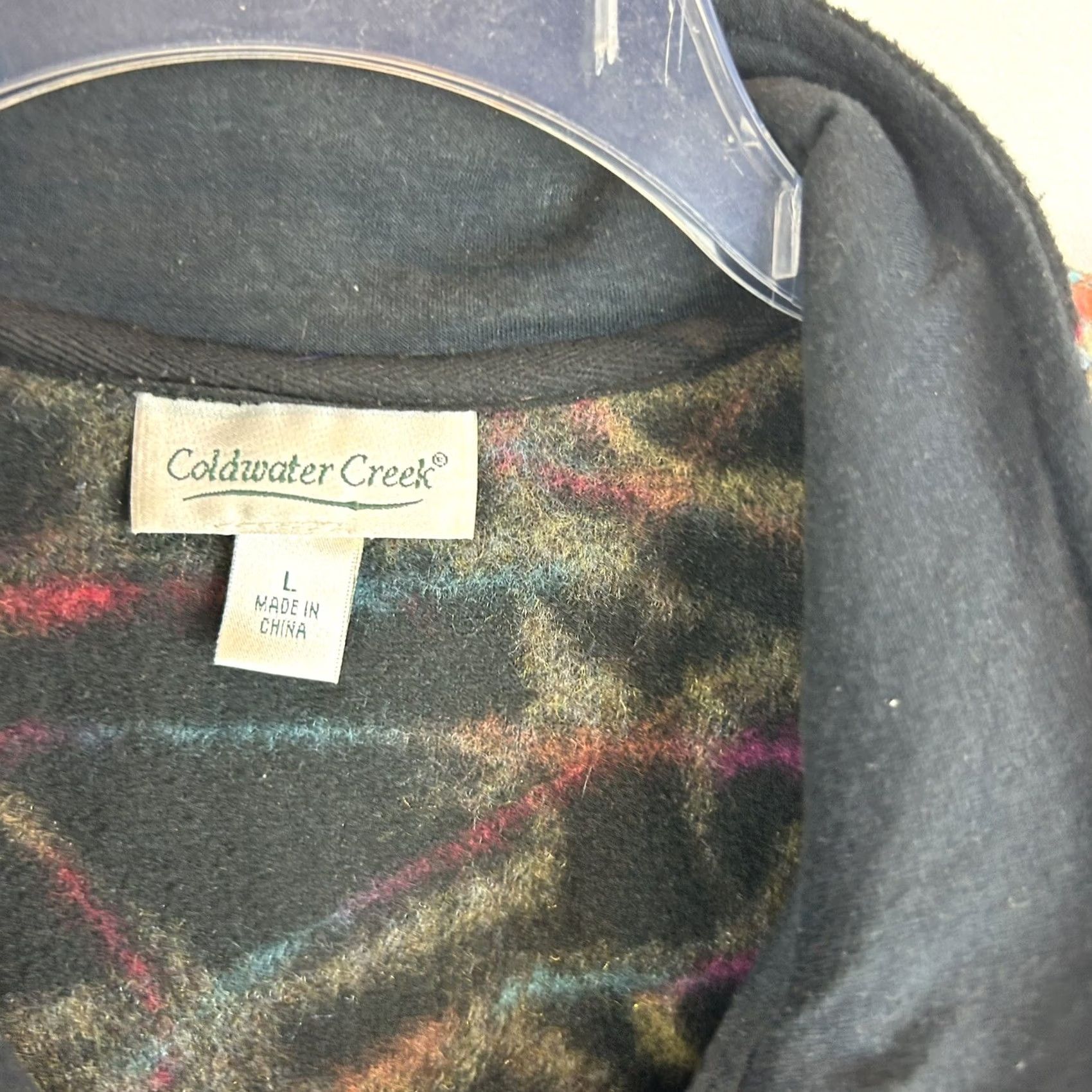 Coldwater Creek Art to Wear Vest Womens L Black Zip Textured Yarn Old Money Artsy Size L / US 10 / IT 46 - 3 Thumbnail