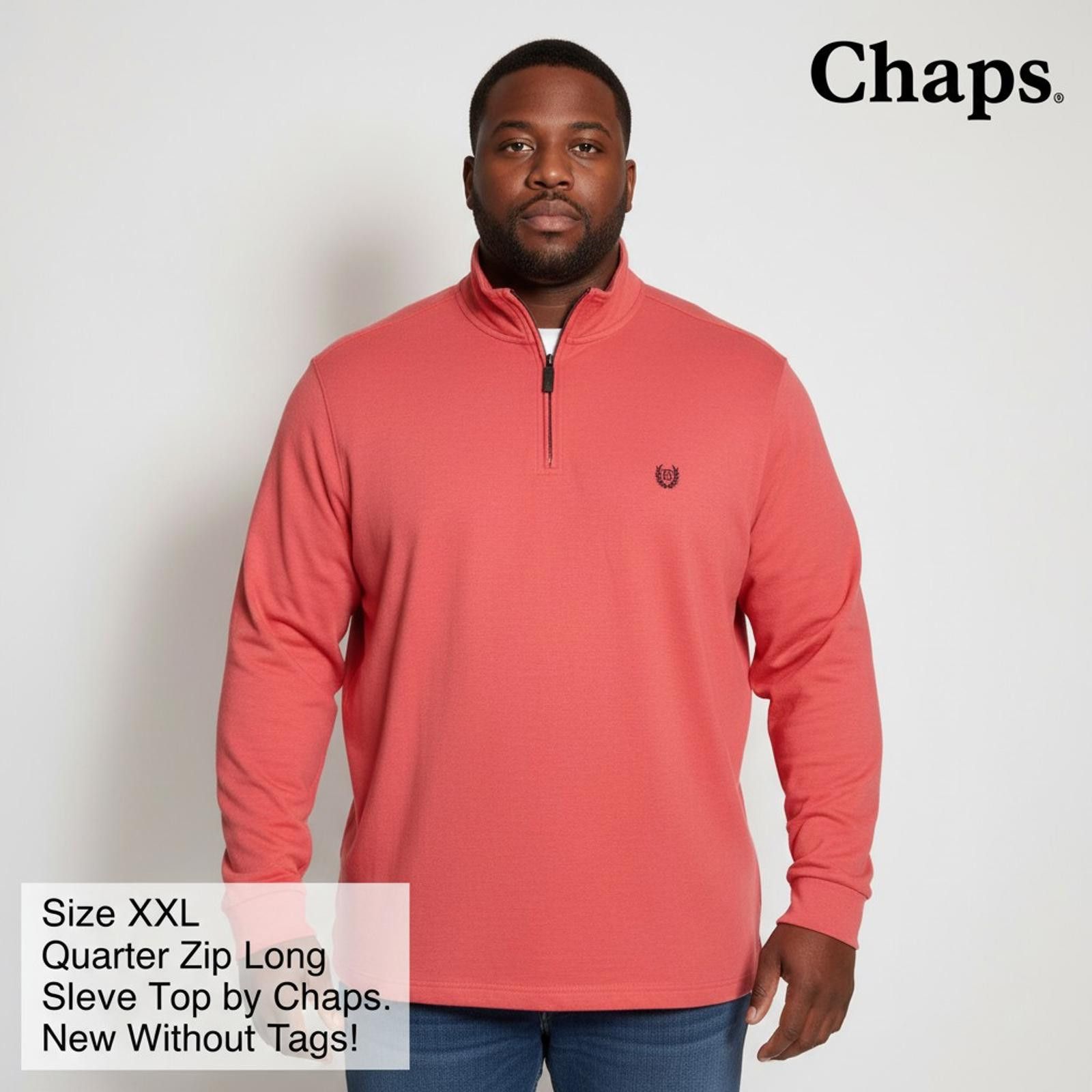 Chaps Chaps Men's XXL Quarter-Zip Long Sleeve Top Coral Red Size US XXL / EU 58 / 5 - 2 Thumbnail
