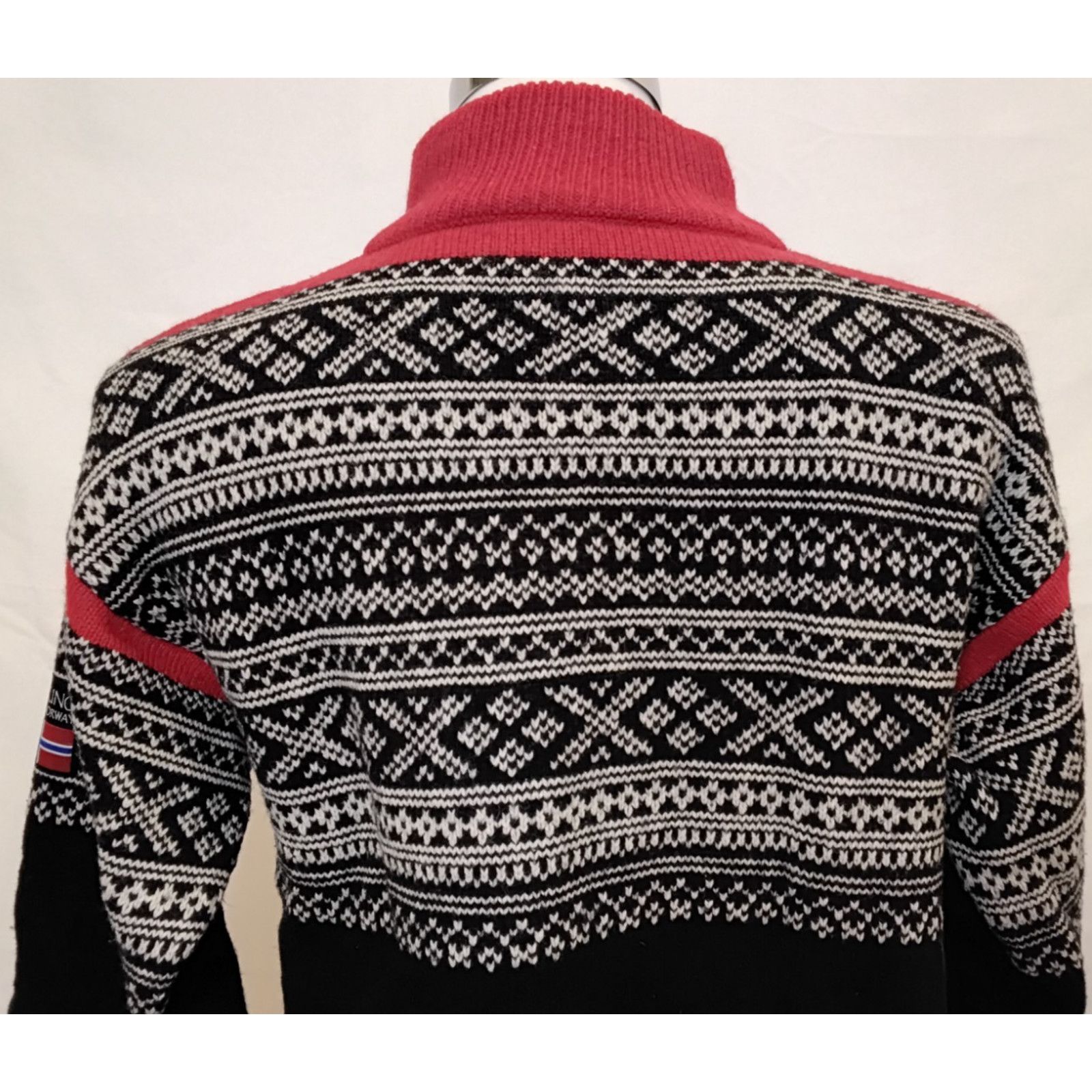 Other Viking of Norway Sweater Men's L Black/White Fair Isle Wool Size US L / EU 52-54 / 3 - 6 Thumbnail