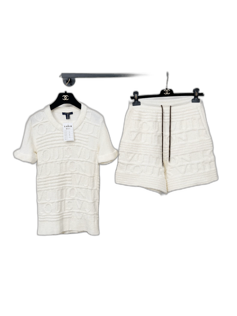 Louis Vuitton White Short Sleeve Shorts Set-