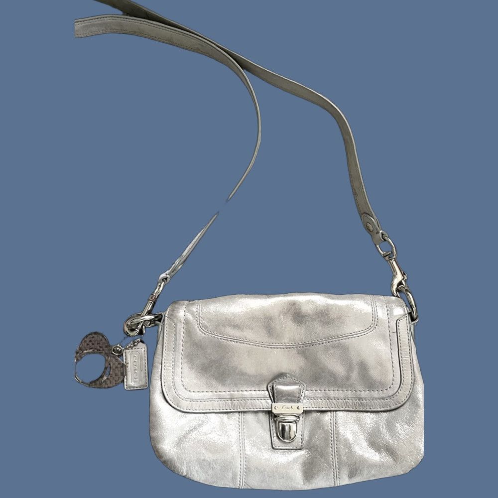 Coach Coach Layla Shoulder Bag Small Silver Leather Women Jazz Graphic D1182-18160 Size ONE SIZE - 1 Thumbnail