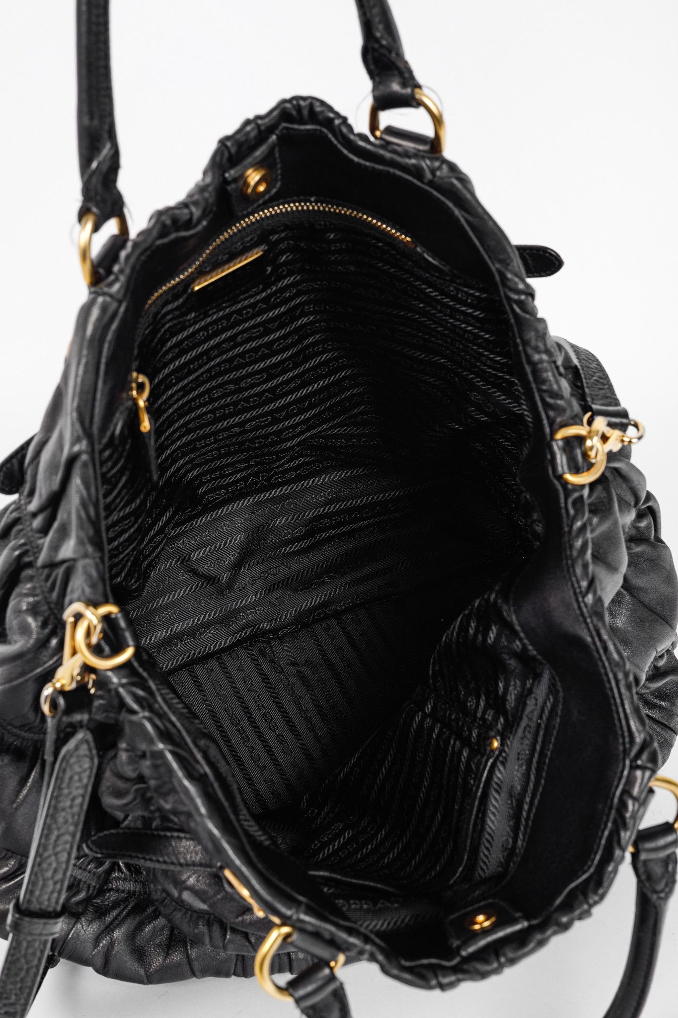 Prada Prada Nero Nappa Gaufre Leather Tote Size ONE SIZE - 12 Thumbnail