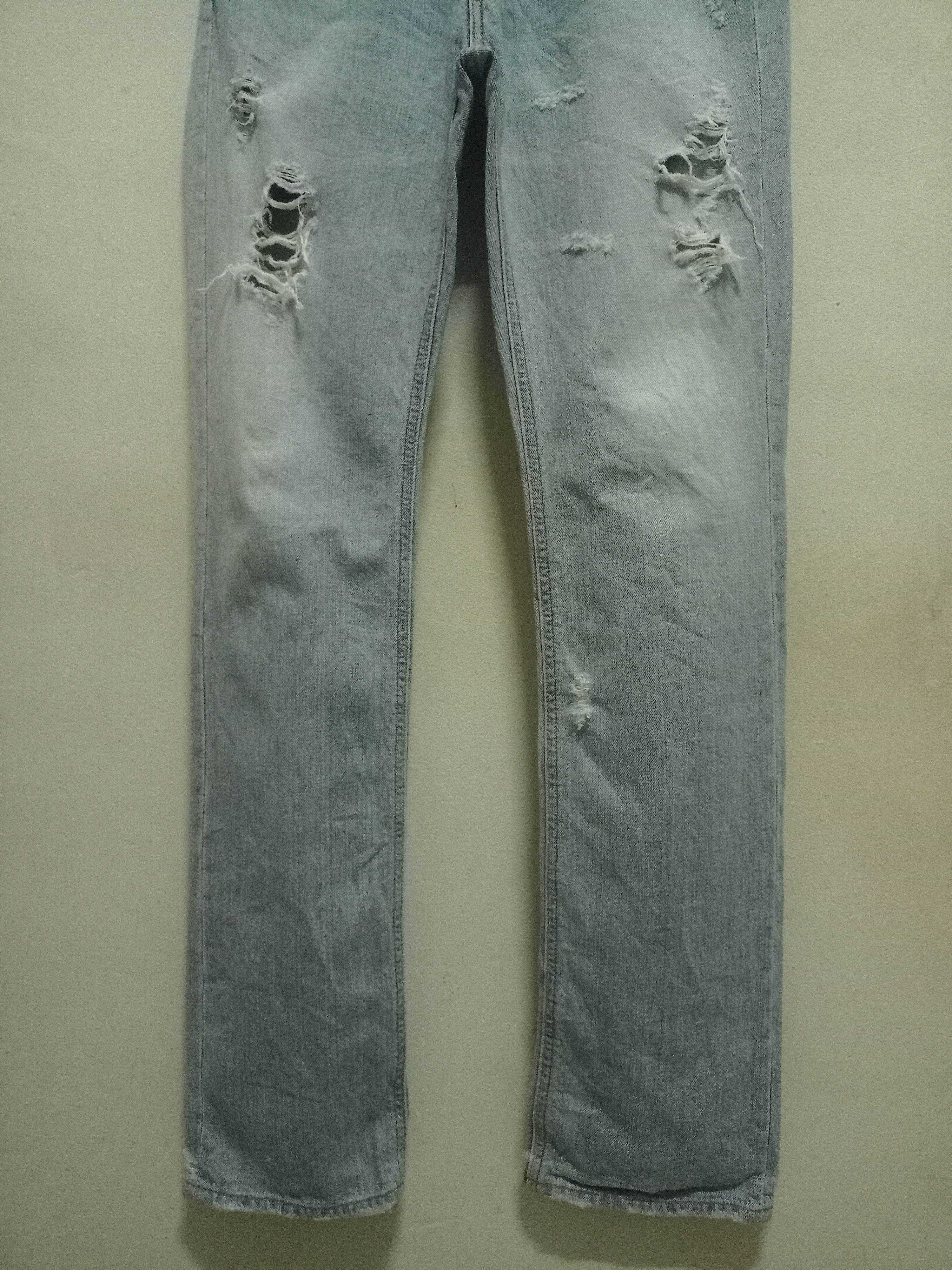 Japanese Brand Vintage BLUE WAY ET BOITE Blue Wash Distressed Jeans 29x31 Size US 29 - 5 Thumbnail