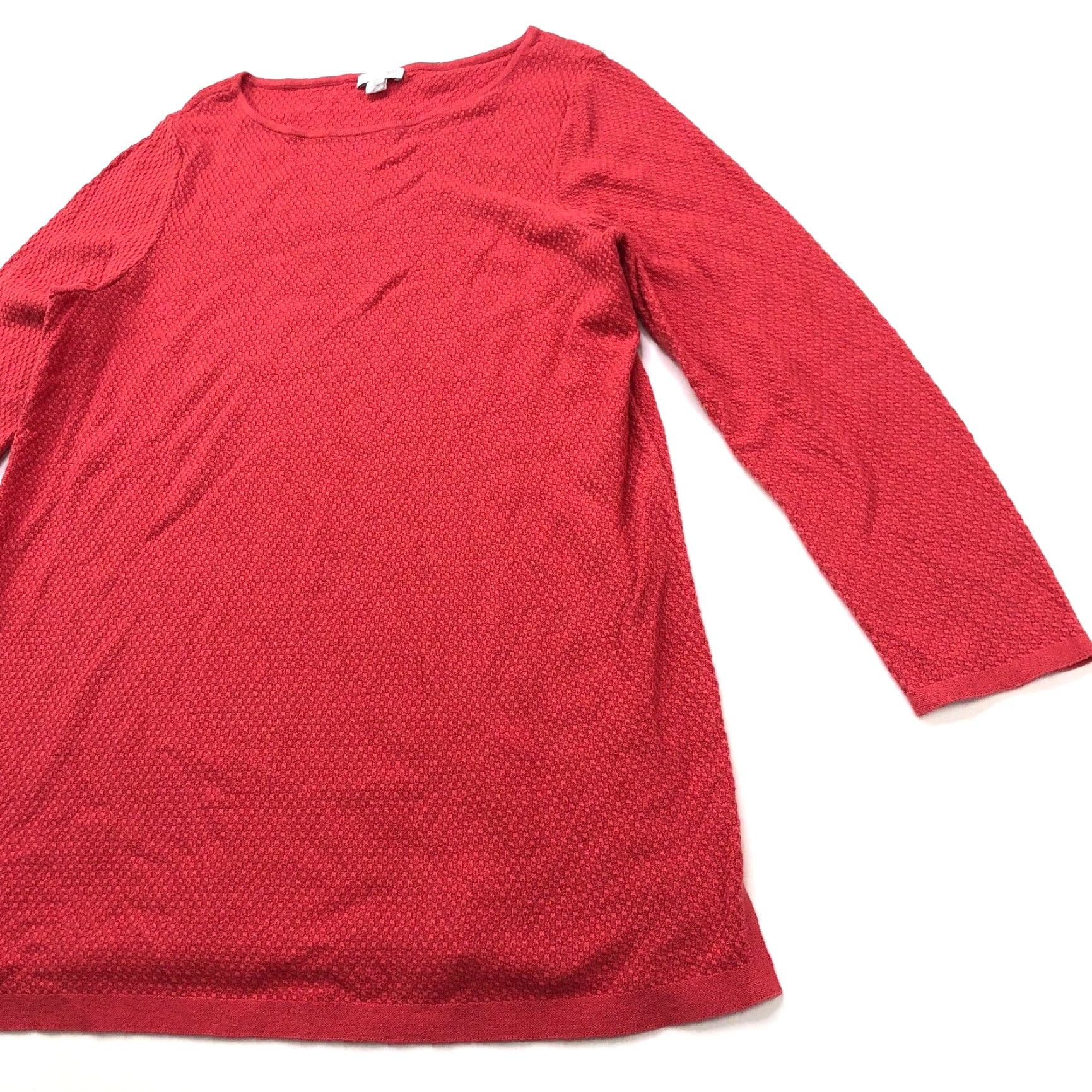 J. Jill J. Jill Medium Petite Knit Textured Pullover Sweater Orange Women’s Slim Fit Round Neck Knitwear Everyday Casual Pullover Size M / US 6-8 / IT 42-44 - 2 Thumbnail