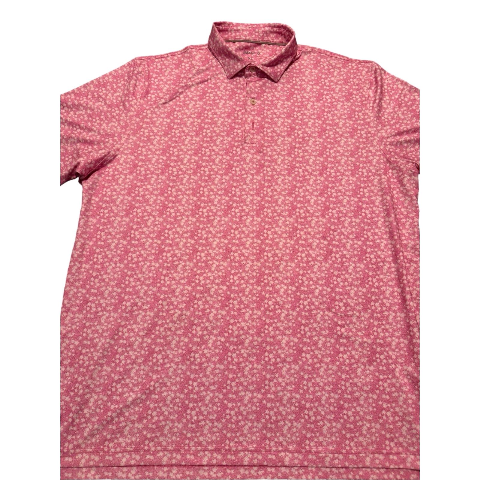 johnnie-O Johnnie O Polo Shirt Mens XL Pink Floral Print Short Sleeve Golf Stretch Size US XL / EU 56 / 4 - 2 Thumbnail