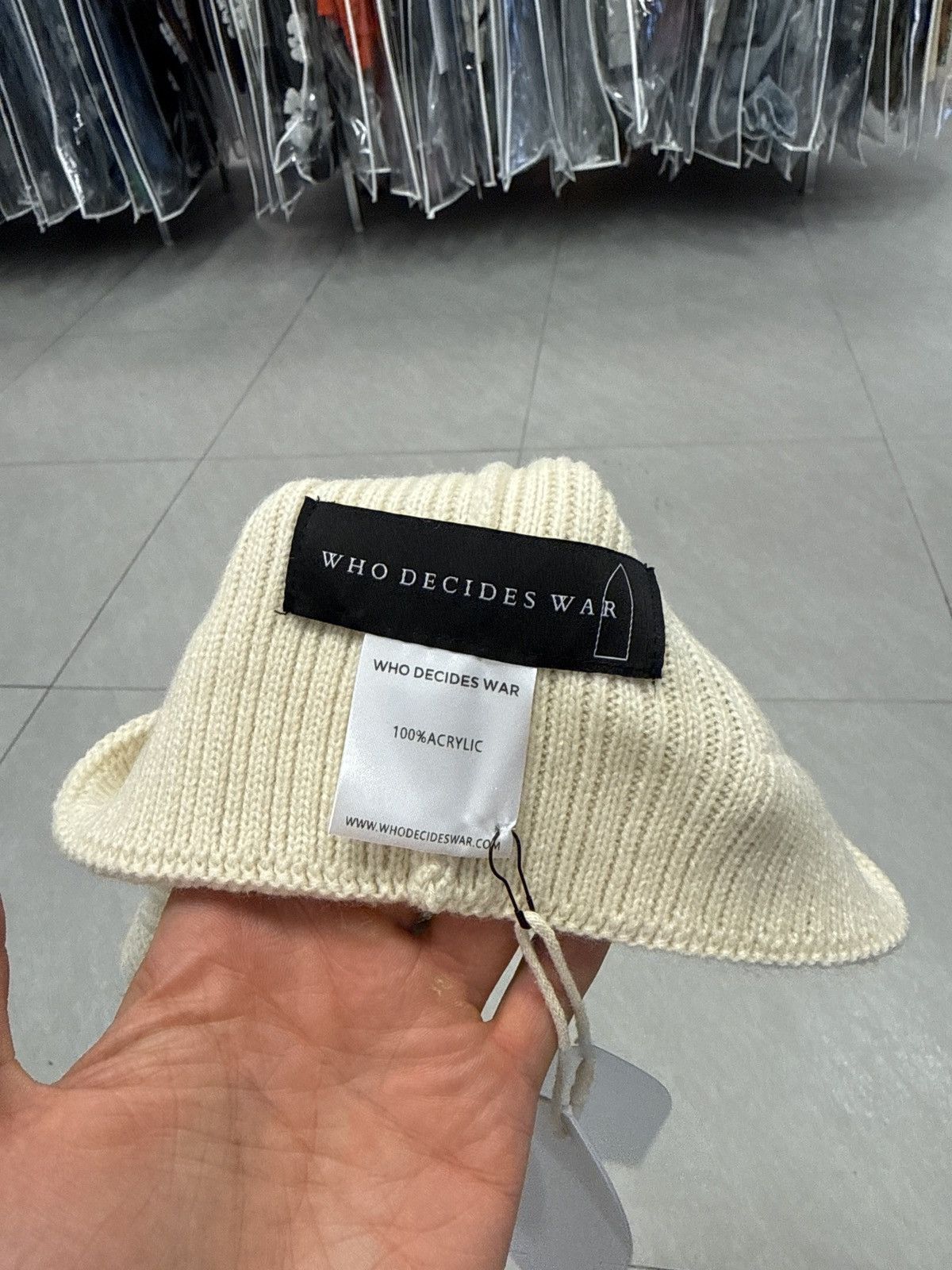 Who Decides War Who Decides War Beanie Cream Size ONE SIZE - 3 Thumbnail