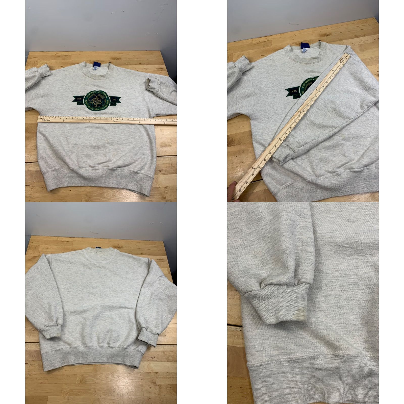 Vintage VINTAGE University Sweatshirt Mens M Gray Embroidered Pullover Size US M / EU 48-50 / 2 - 8 Thumbnail