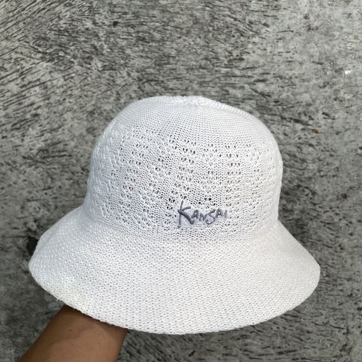image of Kansai Yamamoto Kansai Bucket Hat Unique Mesh Knit Style in White, Men's (Size 42)