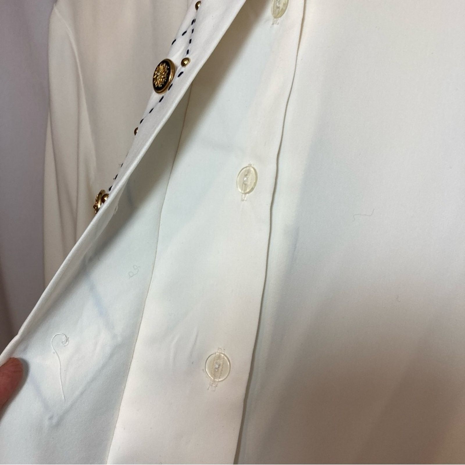 Other Vintage Cream Lightweight Silk Discreet Button Blouse Top Size M / US 6-8 / IT 42-44 - 5 Thumbnail