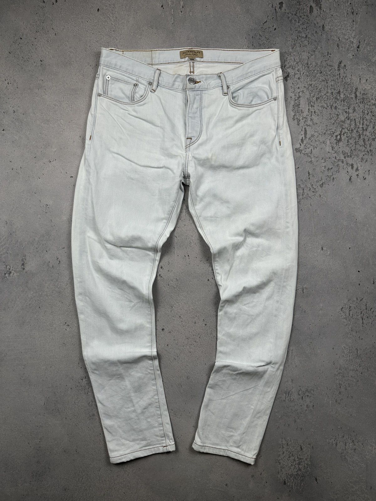 Burberry Burberry London England White Straight Selvedge Denim Jeans Size US 33 - 17 Thumbnail