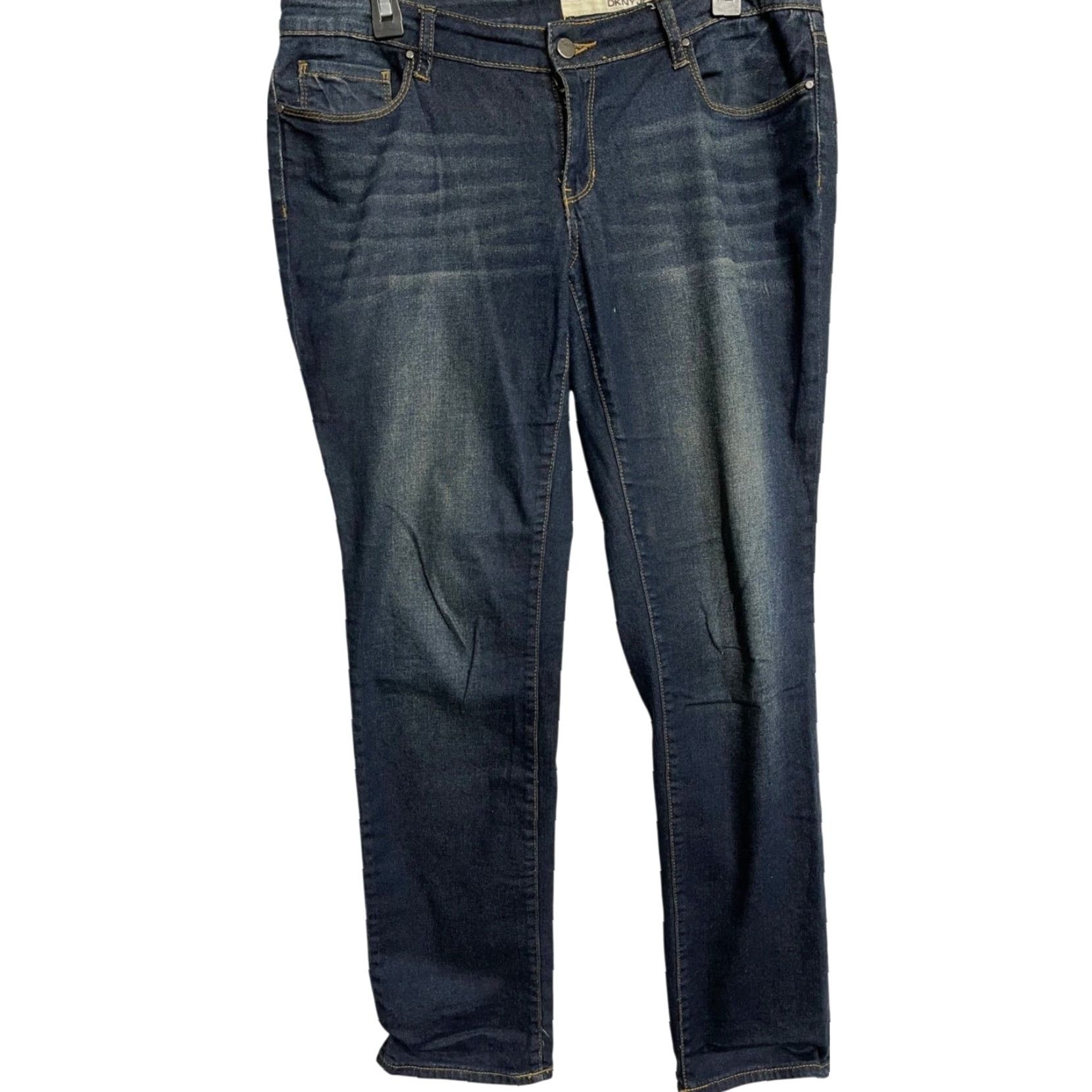 DKNY DKNY Jeans Skinny Jeans Women Size 10 Dark Blue Denim Low Rise Cotton Blend Casual Size 24" / US 00 / IT 34 - 2 Thumbnail