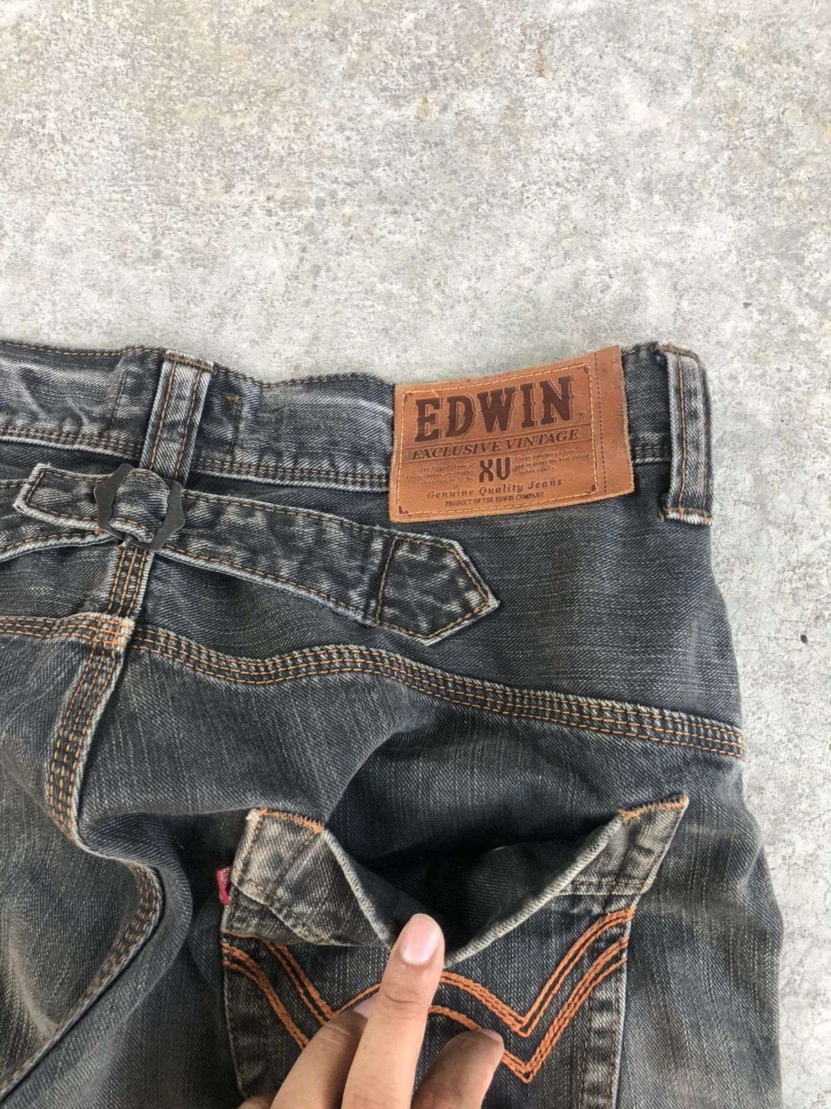If Six Was Nine Japanese Edwin XV Flared Jeans Distressed Denim Size US 33 - 18 Thumbnail