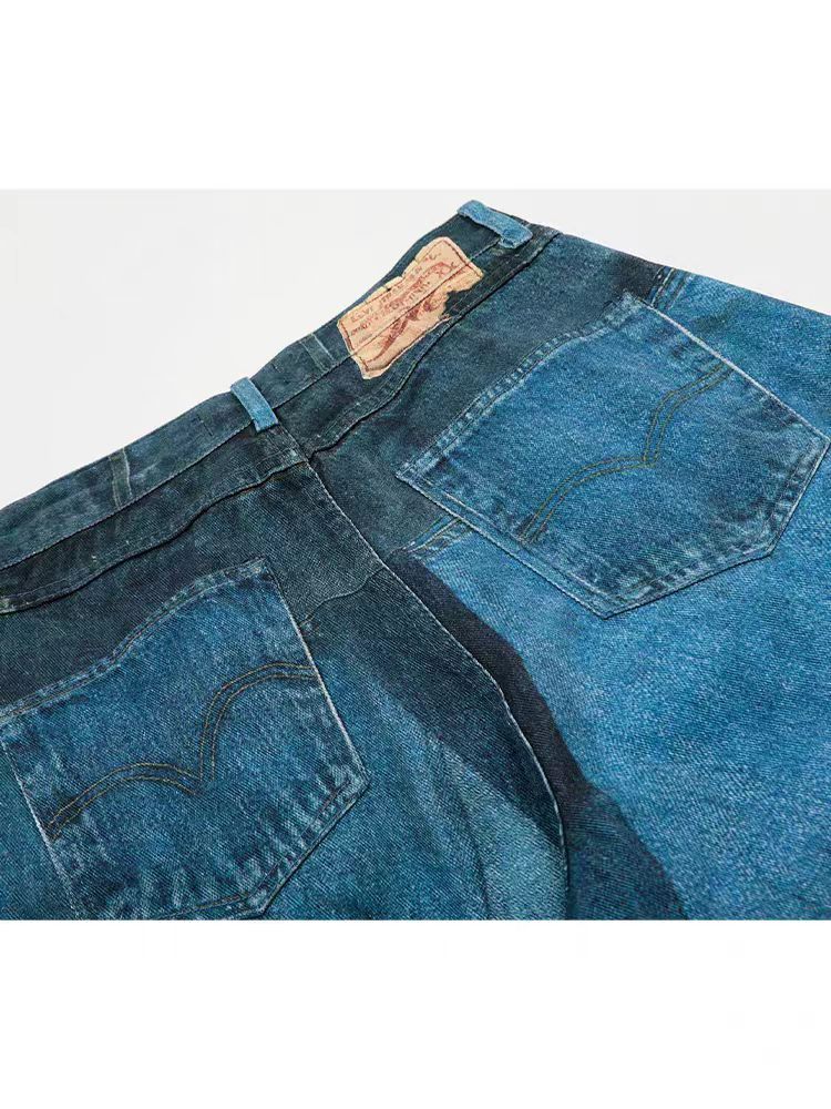 Japanese Brand × Jean High Street Vintage Patchwork Printed Machete Jeans Size US 32 / EU 48 - 4 Thumbnail