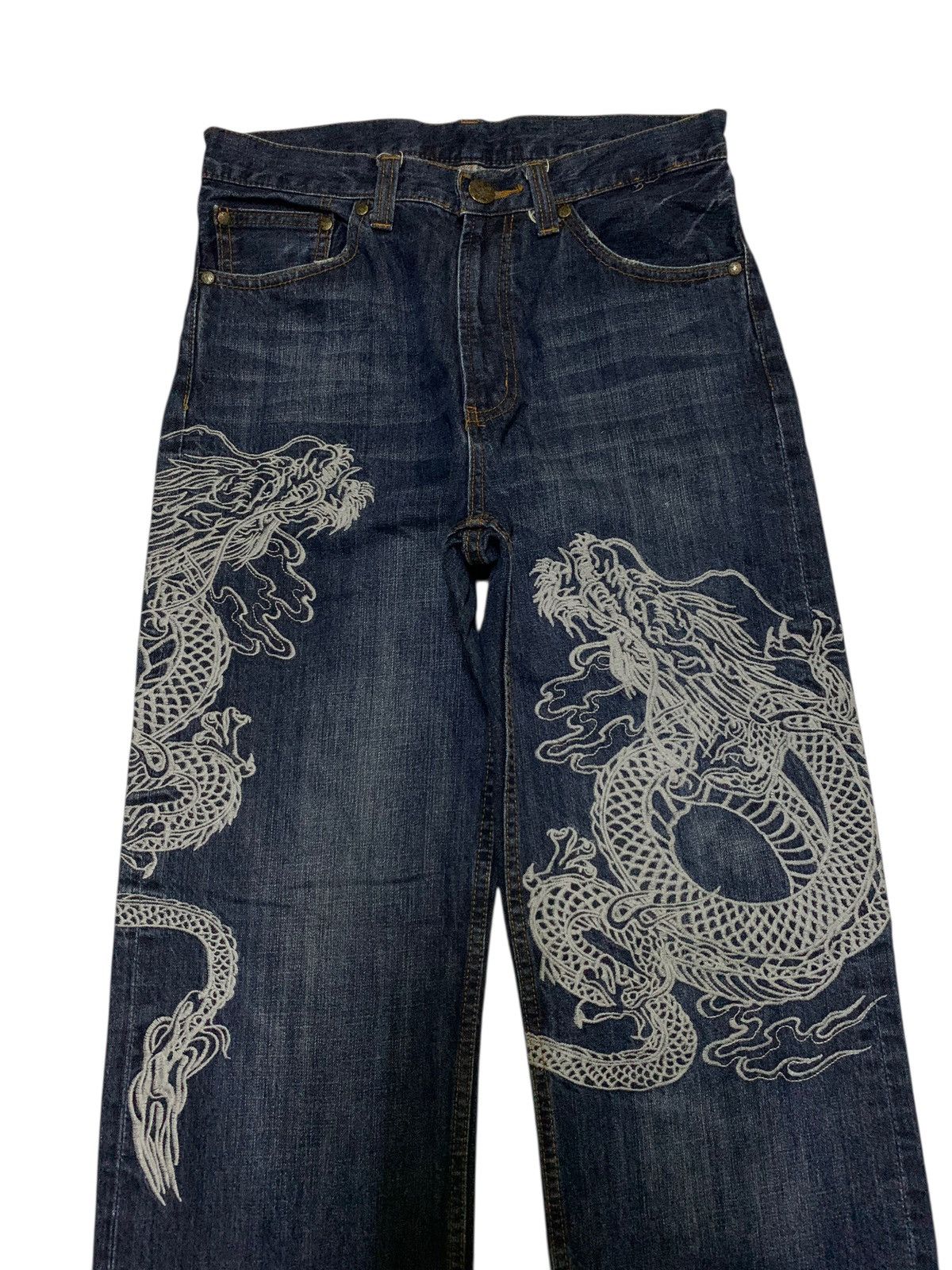 Kapital JAPANESE BIG DRAGON EMBROIDERED LIKE KARAKURI TAMASHI DENIM Size US 30 / EU 46 - 6 Thumbnail