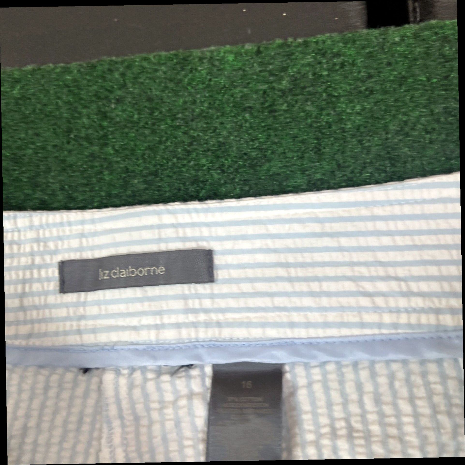 Vintage Liz Claiborne Women's Size 16 Light Blue White Audra Capri Crop Pants Casual Size 38" / US 16 / IT 52 - 6 Thumbnail
