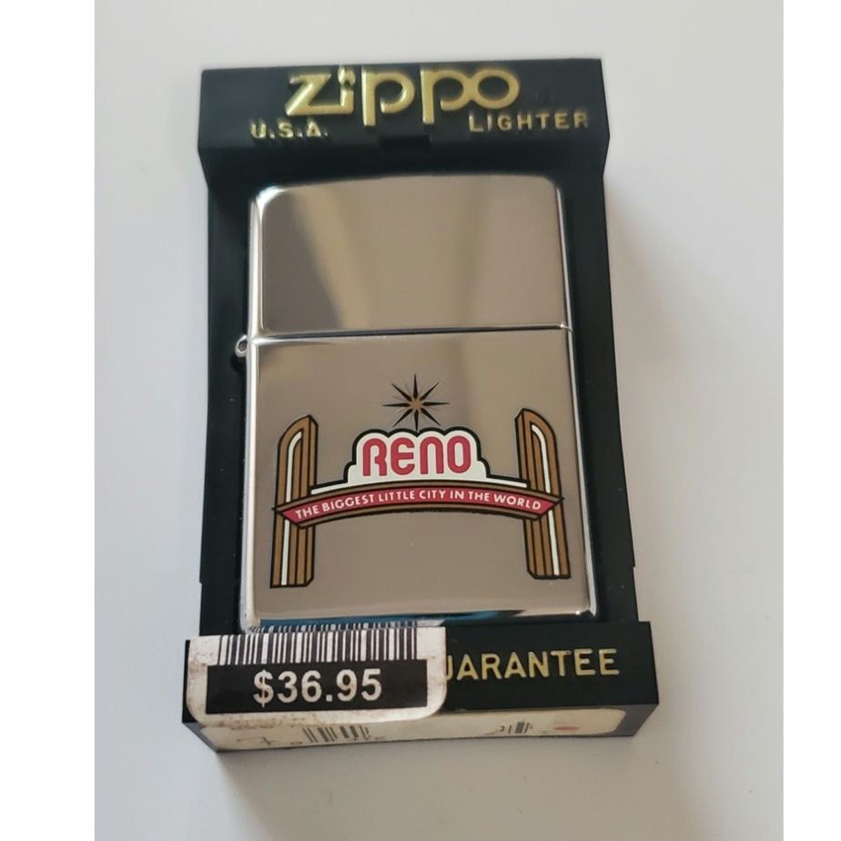 Zippo VINTAGE ZIPPO RENO LIGHTER 1998 - Brushed Chrome - NIB Size ONE SIZE - 2 Thumbnail