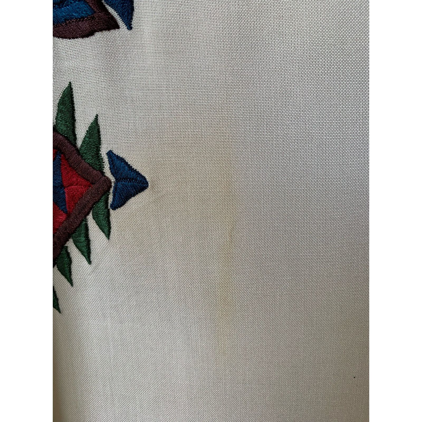 Vintage Embroidered Western Button Down Off White Shirt NWT Size XL / US 12-14 / IT 48-50 - 5 Thumbnail