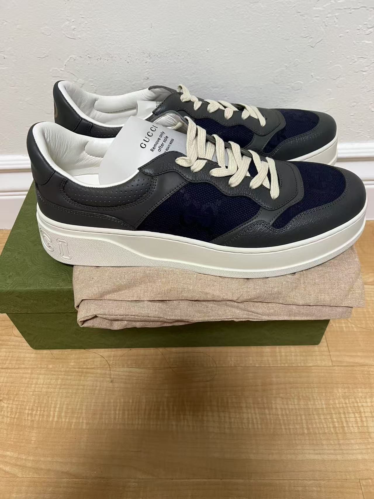 Gucci Gucci GG Lace Up Sneaker Grey Blue Size US 14 / EU 47 - 7 Thumbnail